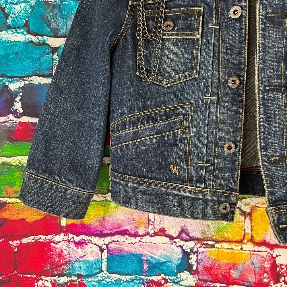 Ralph Lauren Dark Indigo Denim Jacket with Cream and Red Patch - Picture 7 of 7